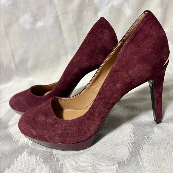 Calvin Klein Shoes Paulette wine Suede Pumps heels 7.5 - Picture 4 of 13